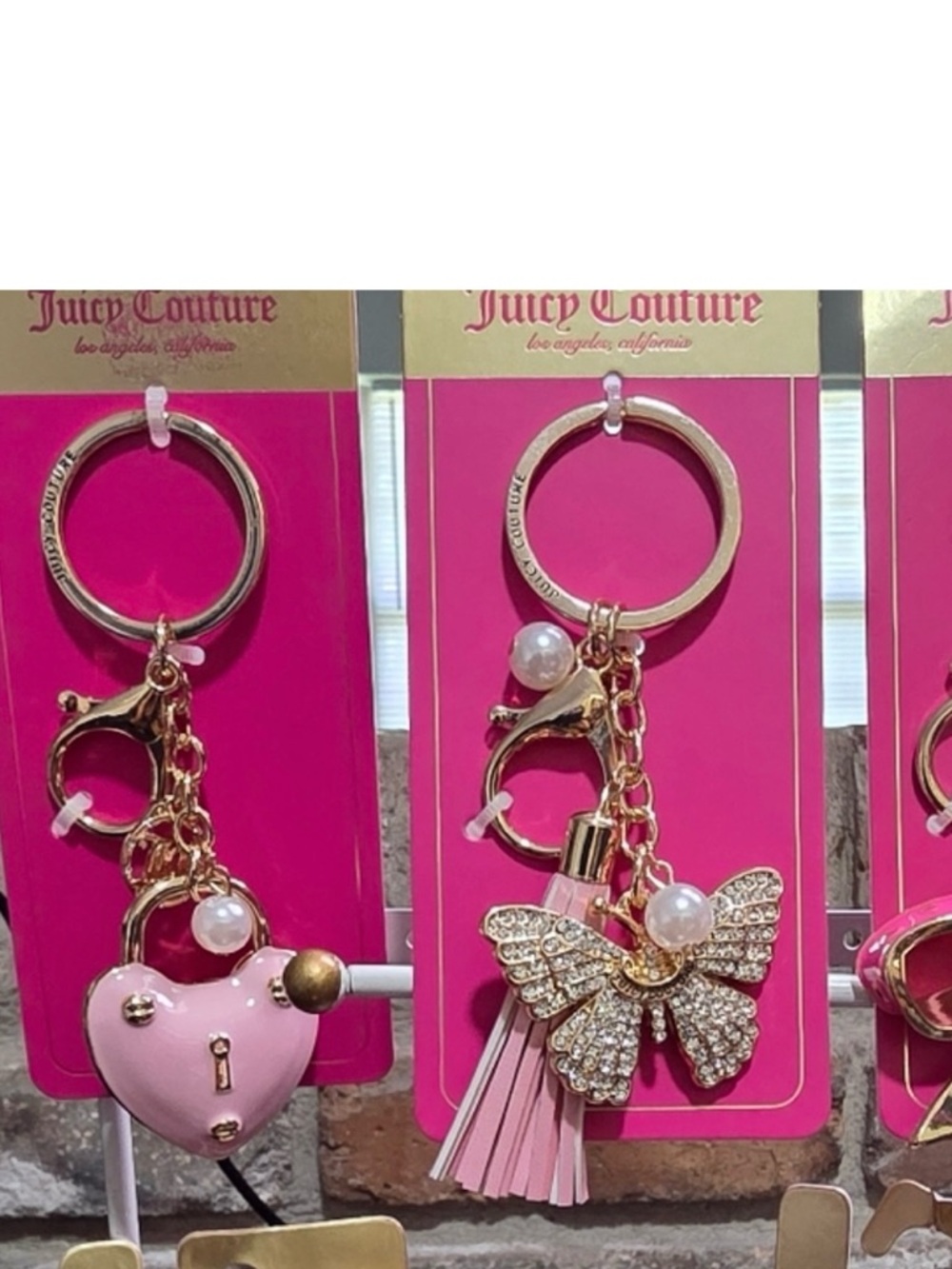 New Juicy Couture 2 Bag Charms/ Key Rings